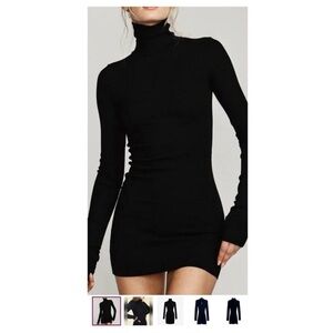 Rumored Black Turtleneck Mini Dress XL